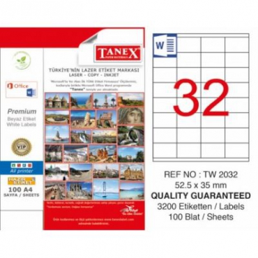 Tanex Etiket Laser 52.5x35 TW-2032