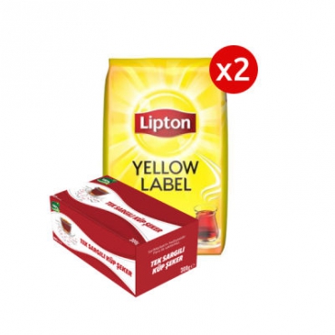 2 Adet Lipton Yellow Label Dökme Çay 1000gr + Şeker Hediyeli