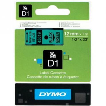 Dymo D1 Yedek Şerit 12mmx7m Yeşil\/Siyah 45019