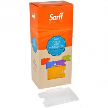 Sarff Sert Plastik Kart Koruyucu Yatay 50li Şeffaf