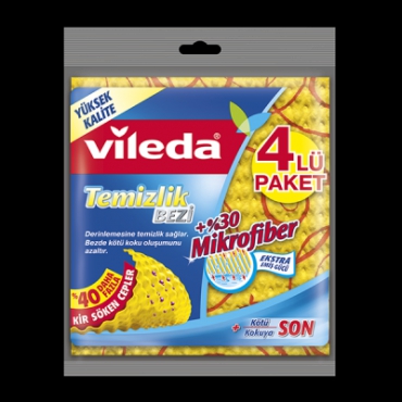 Vileda Temizlik Bezi Oluklu 4lü