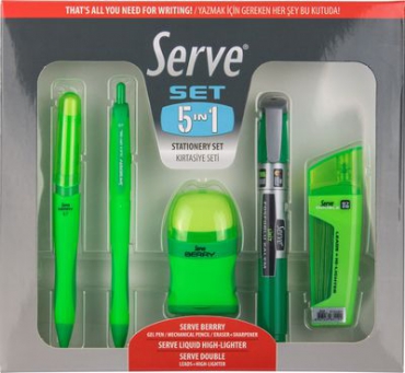 Serve Kırtasiye Seti 5li 0.7mm Yeşil