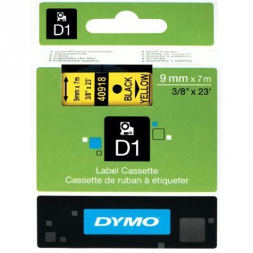 Dymo D1 Yedek Şerit 9mmx7m Sarı\/Siyah 40918
