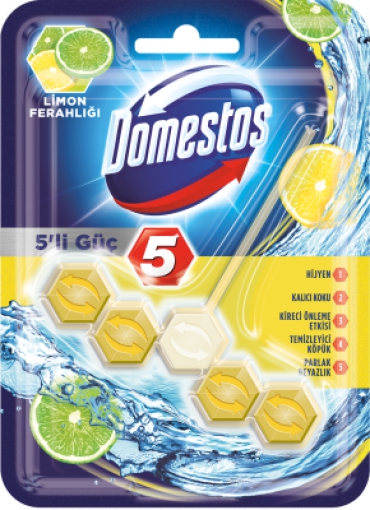 Domestos Tuvalet Blok 5li Güç Limon Ferahlığı