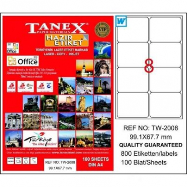 Tanex Laser Etiket 99.1mmx67.1mm TW-2008