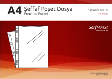 3 Paket x Sarf Royal Poşet Dosya 40mic 100lü