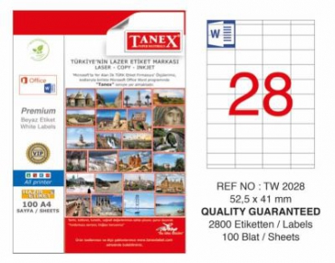 Tanex Etiket Laser 52,5x41 TW-2028