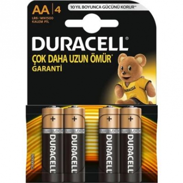 Duracell Alkalin AA Kalem Pil 4lü
