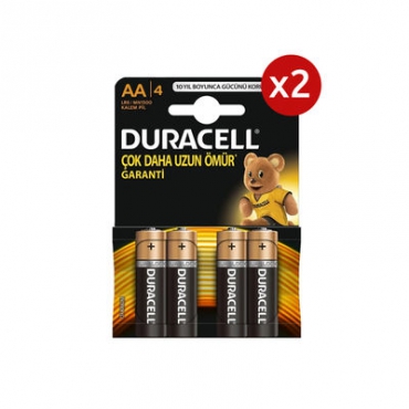 2 Adet Duracell Alkalin AA Kalem Pil 4lü