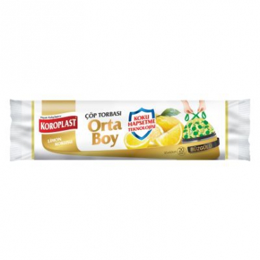 Koroplast Büzgülü Limon Kokulu Orta Boy 55x60 Çöp Poşeti