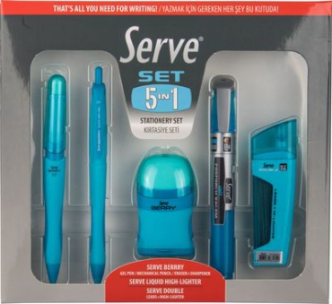 Serve Kırtasiye Seti 5li 0.7mm Mavi