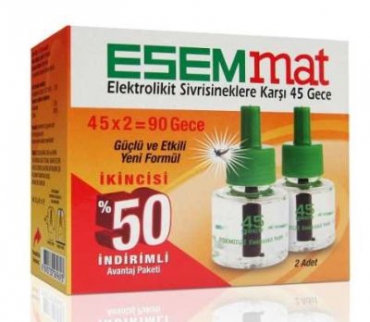 Esemmat Elektrolikit Yedek 45 gece 2li Paket