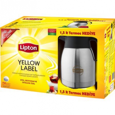 Lipton Yellow Label Demlik Poşet 750′li 1.5 lt Termos Hediyeli