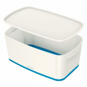 Leitz MyBox Kapaklı Küçük Saklama Kutusu Mavi Beyaz
