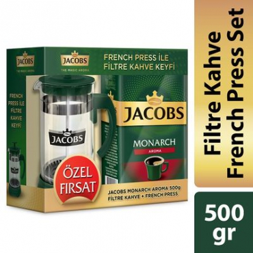 Jacobs Monarch Aroma Filtre Kahve 500gr French Press Hediyeli