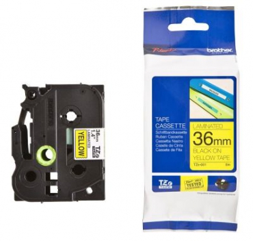 Brother P-Touch TZ-tape 36mm Sarı-Siyah Etiket 36TZE661
