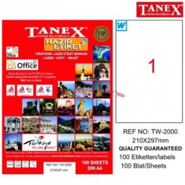 Tanex Laser Etiketi  210mmx297mmTW-2000