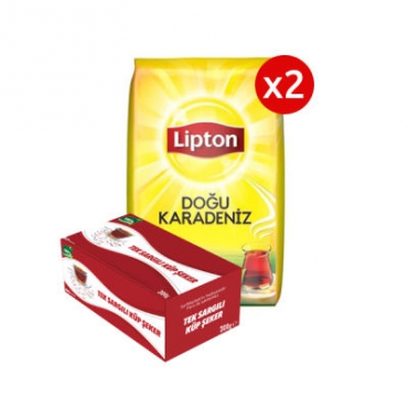 2 Adet Lipton Doğu Karadeniz Dökme Çay 1000gr + Şeker Hediyeli