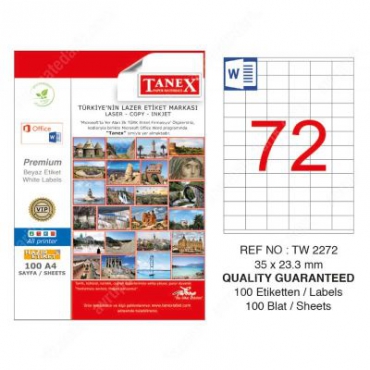 Tanex Etiket Laser 35mmx23.3mm TW-2272