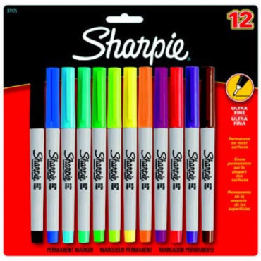 Sharpie Ultra Fine Permanent Markör Karışık Renk 12 li