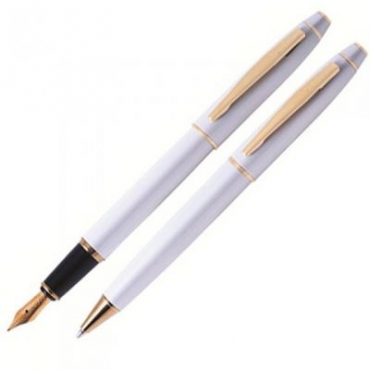 Scrikss Noble 35 Beyaz Altın Dolma Kalem & Tükenmez Kalem