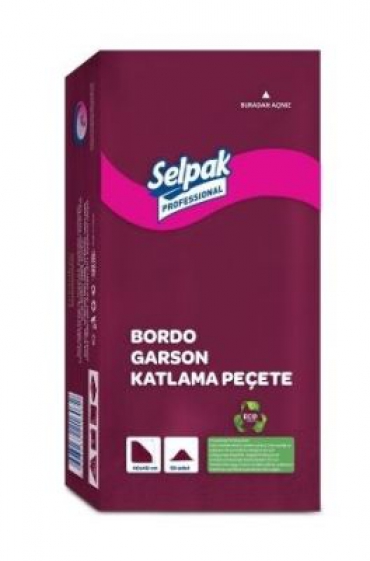 Selpak Garson Katlama Peçete 40x40 Bordo 50yp 20li