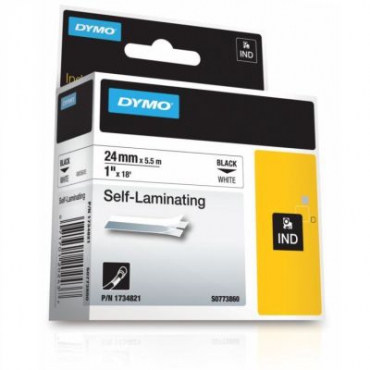 Dymo RhinoPro Lamine Vinil 24mmx5.5m Beyaz\/Siyah 1734821