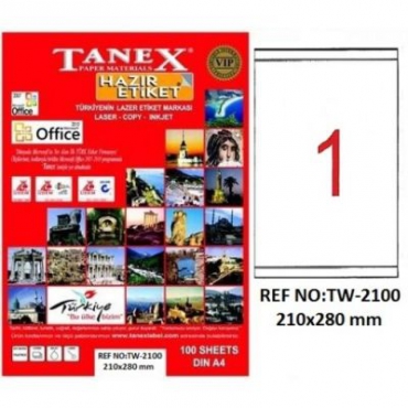 Tanex Laser Etiket 210mmx280mm TW-2100