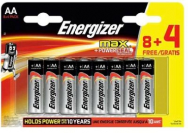 Energizer Alkaline Max Power 8+4 AA Pil