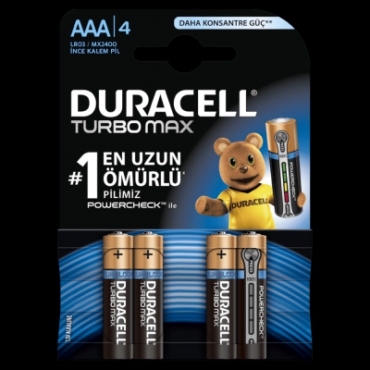 Duracell Pil Turbo Max AAA 4lü