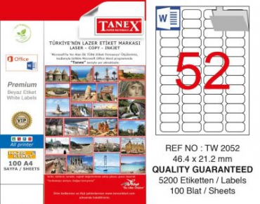 Tanex Etiket Laser 46.4x21.2 TW-2052