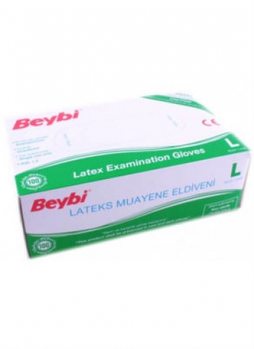 Beybi Muayene Eldiveni Latex L Pudralı 100lü