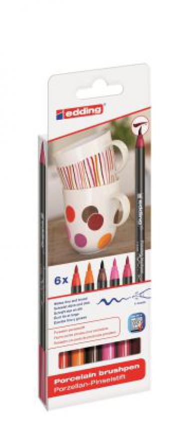 Edding Porselen Kalemi Sıcak Renkler 6lı 4200