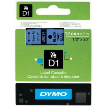 Dymo D1 12mmx7m  Mavi\/Siyah 45016