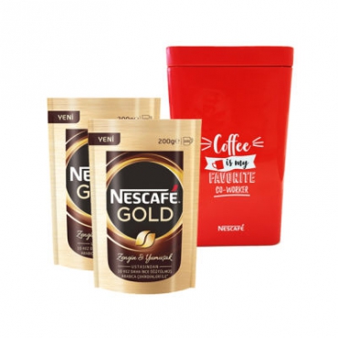 2 Adet Nescafe Gold Eko Paket 200gr Nescafe Kutusu Hediyeli