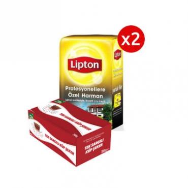 2 Adet Lipton Özel Harman Dökme Çay 1000gr + Şeker Hediyeli