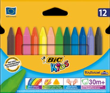 Bic Elleri Kirletmeyen Üçgen Pastel Boya 12li