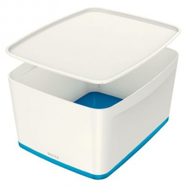 Leitz MyBox Kapaklı Geniş Saklama Kutusu Mavi Beyaz