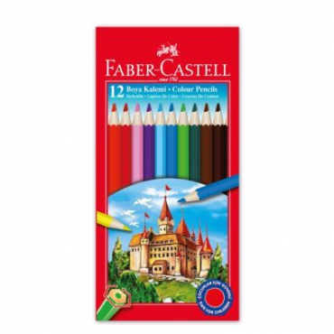 Faber Castell Kuru Boya Kalemi 12li Tam Boy