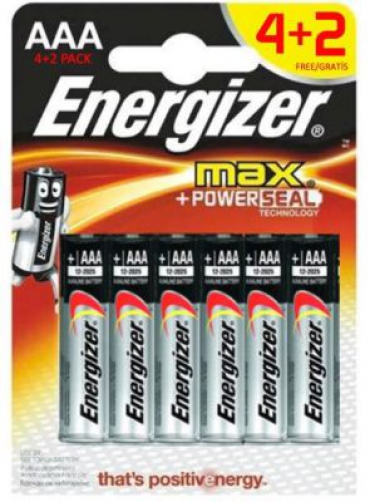 Energizer Alkaline Max Power 4+2 AAA İnce Pil