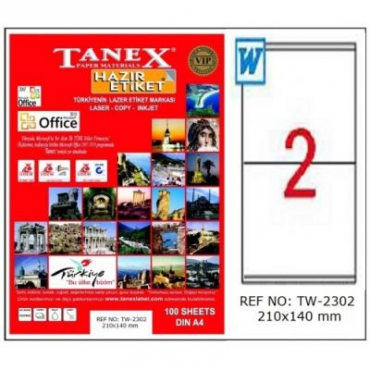 Tanex Laser Etiket 210mmx140mm TW-2302