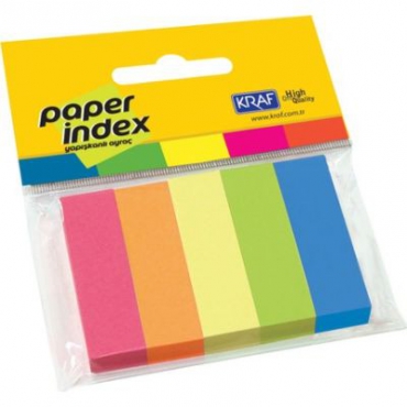 Kraf Kağıt İndex 15x50mm 5 Renk 100yp