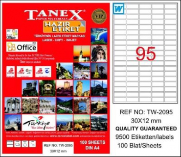 Tanex Laser Etiket 30mmx12mm TW-2095