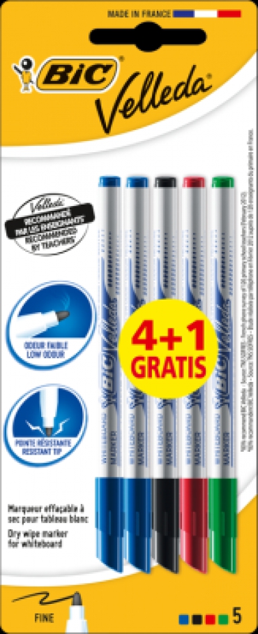 Bic Velleda 1721 Çocuk Tahta Kalemi 4+1 Blister Asorti