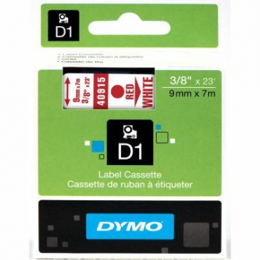 Dymo D1 Yedek Şerit 9mmx7m Beyaz\/Kırmızı 40915