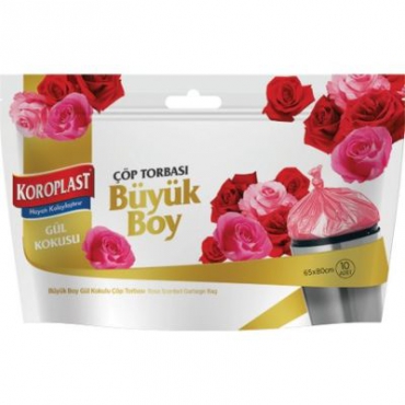 Koroplast Çöp Torbası 65x80cm Büyük Boy Gül Kokulu