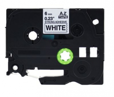 Muadil P-Touch 6AZE211 Beyaz-Siyah TZ-tape 6mm Etiket