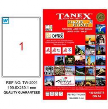 Tanex Laser Kargo Etiketi 199.6mmx289.1mm TW-2001
