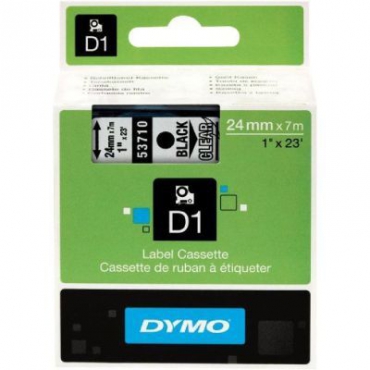 Dymo D1 Yedek Serit 24mmx7m Seffaf\/Siyah 53710