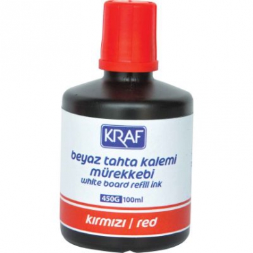 Kraf Beyaz Yazı Tahtası Mürekkebi 100ml Kırmızı